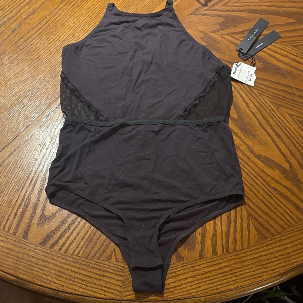 Black Bodysuit with Lace Detail
